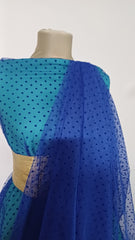 Tull elastic Albastru Regal Stelute de catifea DAN1016