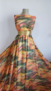 Voal imitatie matase imprimeu Vara Fierbinte VOAL1021