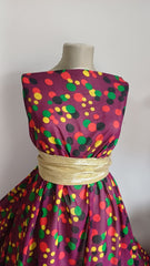 Voal chifon Plum Buline colorate - Verde, Rosu, Negru, Galben VOAL1208