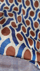 Material Elastic Ovale Maron /Albastru/Crem ELA1055