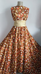 Voal chifon Maron Buline colorate - Caramiziu, Bej, Alb VOAL1209