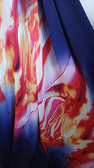 Voal chifon Bleumarin Imprimeu Focul Viu VOAL1064