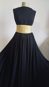 Voal Chifon Negru cu Bobite in relief VOAL1176