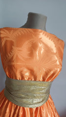 Jaquard Viscoză, Orange Deschis cu model Satinat MAT1350