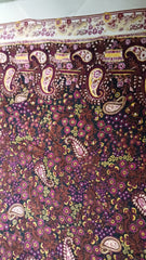 Matase Plina Negru model Paysley Magenta/Galben/Alb MAT1332