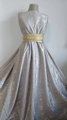 Brocard Bej Sidef, model floral dantelat, două fețe, elastic, mătăsos, cu model în relief, plin MAT1467