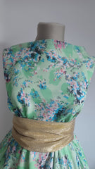 Voal imitație mătase Vernil cu Buchete Florale Albastru/Roz/Negru/Alb VOAL1196