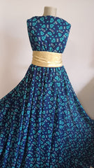 Voal Chifon KISS ME imprimeu Bleumarin Inimi Turcoaz VOAL1130