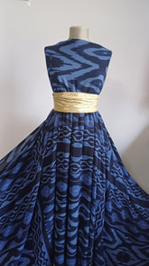 Voal fibră naturală 100% viscoză, Bleumarin cu Albastru VOAL1079