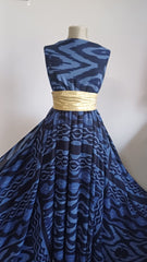 Voal fibră naturală 100% viscoză, Bleumarin cu Albastru VOAL1079