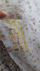 Poplin Bumbac, 100% fibră naturală, ALB cu ANIMALUTE BBC1048