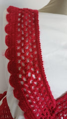 Dantelă Roșu Închis Croșetată din Fir de Mohair
DAN1079