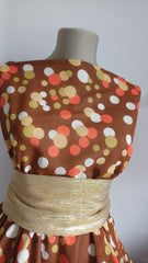 Voal chifon Maron Buline colorate - Caramiziu, Bej, Alb VOAL1209