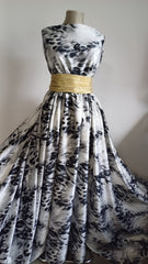 Tafta Imprimeu Animal Print Gri/Negru MAT1174