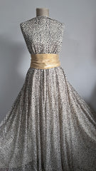 Plasa Elastica Dantelat,Neagră cu Floricele Albe ELA1378