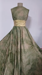 Material Elastic Degrade Verde/Bej cu model in relief ELA1366