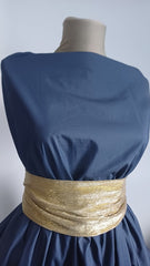 Țesătură mătăsoasă GRI ALBASTRUI, plină din fibre sintetice MAT1397