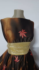 Mătase Satinată Model „Falling Leaves” MAT1006
