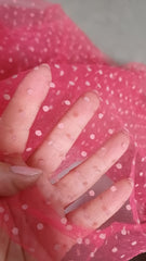 Tull elastic Frez cu Buline Roz Deschis DAN1034