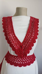 Dantelă Roșu Închis Croșetată din Fir de Mohair
DAN1079