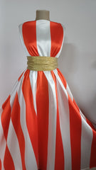 Tafta texturata cu dungi Rosu spre Orange MAT1330