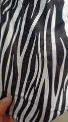 Matase satinata Imprimeu Alb/Negru MAT1404