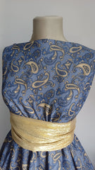 Voal chifon Bleo cu Paisley Bej VOAL1057