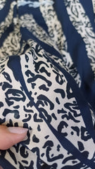 Matase Imprimeu Animal Print Bej/Negru MAT1063