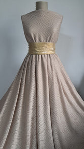 Jaquard Morbidino -Tricot tip pulover Bej Deschis ,cu model in V, elastic TRI1039