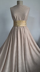 Jaquard Morbidino -Tricot tip pulover Bej Deschis ,cu model in V, elastic TRI1039