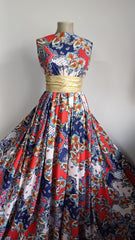 Silky PAISLEY Bleumarin/Roșu/Alb MAT1263