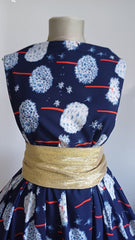 Mătase Elastica Bleumarin cu Papadii MAT1102