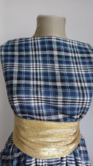 Tesatura din IN Albastru in Carouri , fibră naturală 100% IN1021