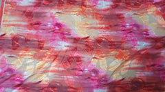 Burn Out Degrade Fucsia/Orange cu Motiv Pene de Păun MAT1409