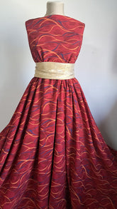 Stofa Ripsata Grena cu model Abstract, în culori Albastru/Orange/Negru STO1139