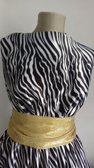 Matase satinata Imprimeu Alb/Negru MAT1404