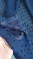 Voal chifon Bleumarin Bobite in relief VOAL1143