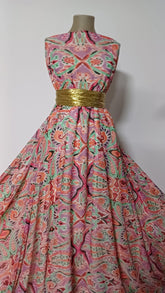 Voal Crinkle Etno Roz/Vernil/Negru VOAL1149