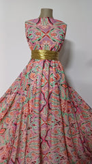 Voal Crinkle Etno Roz/Vernil/Negru VOAL1149