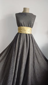 Jaquard Morbidino- Tricot tip pulover Dantelat GRI INCHIS, cu model in V TRI 1110