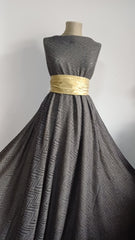 Jaquard Morbidino- Tricot tip pulover Dantelat GRI INCHIS, cu model in V TRI 1110