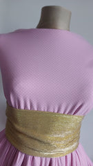 Polyamida- Lycra Roz cu Picatele Albe ELA1098