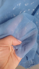 Voal Bleo cu Sclipici Argintiu VOAL1032