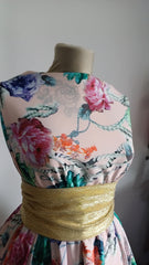 Silky Roz cu Bujori si Dalii Mov/Verde/Roz MAT1065