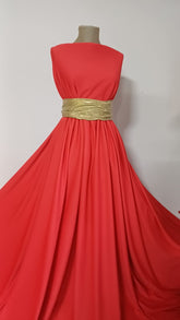 Material Elastic Texturat Rosu Coral, tip Lacoste ELA1375