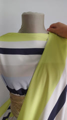 Matase Satinata Dungi Ivory/Galben Banan/Negru/ Bleo MAT1412