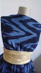 Voal fibră naturală 100% viscoză, Bleumarin cu Albastru VOAL1079