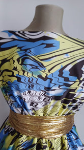 Matase satinata Imprimeu Combinatie de Culori MAT1074