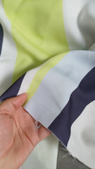 Matase Satinata Dungi Ivory/Galben Banan/Negru/ Bleo MAT1412