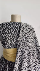 Brocard Model Animal print Alb/Negru, doua fețele MAT1227